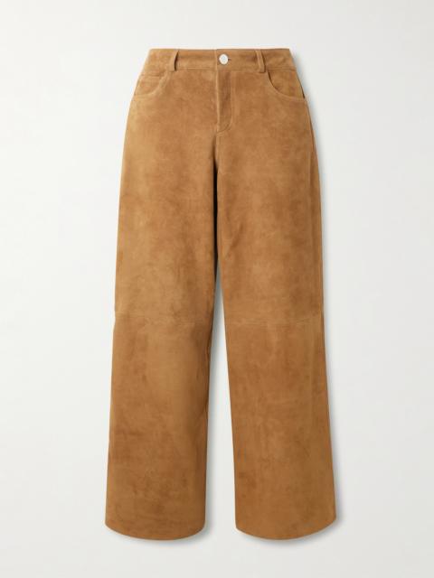 NOUR HAMMOUR Milo Paneled Suede Wide-leg Pants
