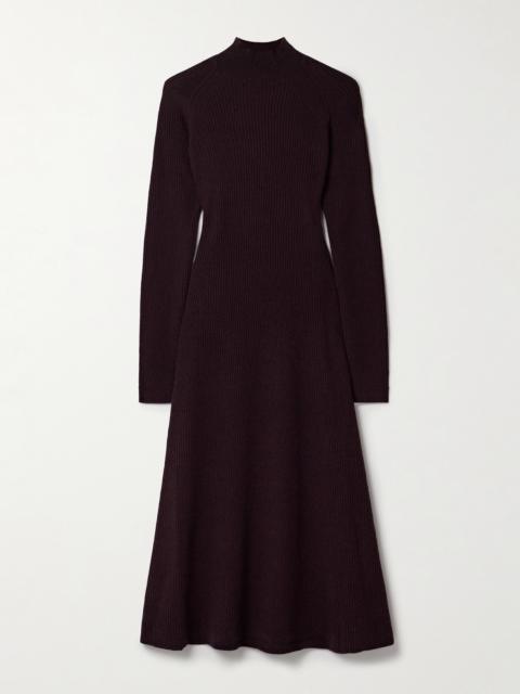 MARIA McMANUS Ribbed Recycled-cashmere And Organic Cotton-blend Turtleneck Midi Dress