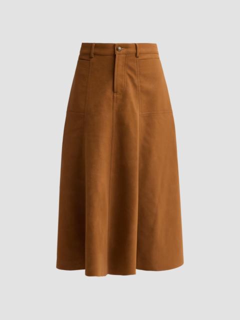 KOBI HALPERIN Women's Connor Leather A-Line Midi Skirt - Cognac