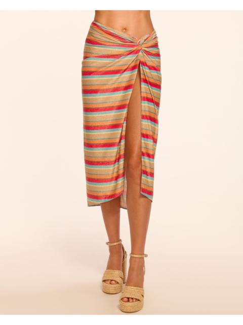RAMY BROOK Xana Glitter Stripe Coverup Skirt