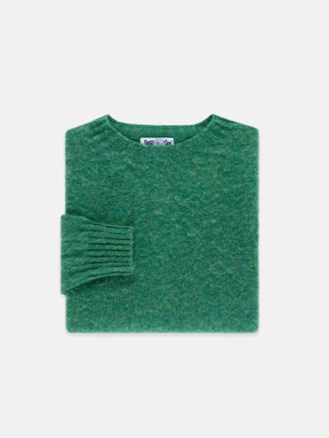 J. PRESS MADE-IN-SCOTLAND KELLY GREEN SHAGGY DOG SWEATER  - TRIM FIT