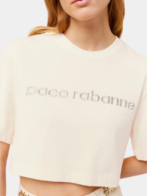 Paco Rabanne NUDE CROP TOP WITH LOGO