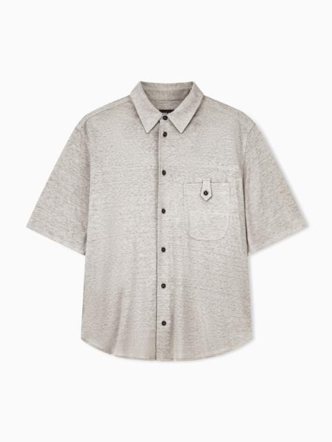 GIORGIO ARMANI SHIRT OVERSIZED IN PURE LINEN SINGLE JERSEY