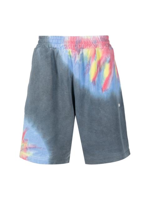 MSGM tie-dye print cotton shorts