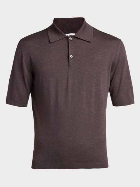Jil Sander Men's Lightweight Wool Polo T-Shirt