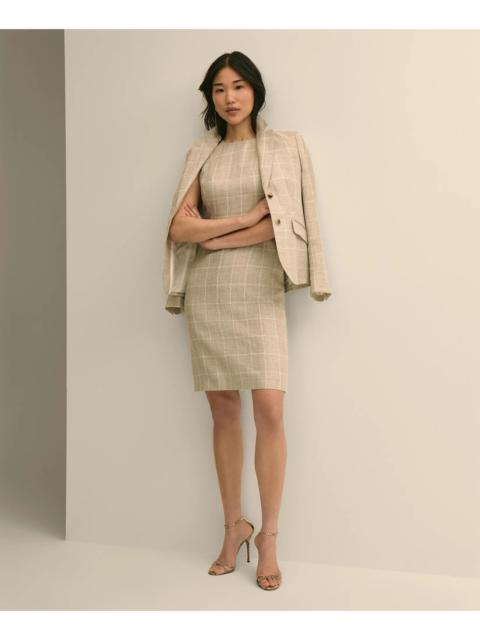 Brooks Brothers Linen-Wool Windowpane Sheath Dress