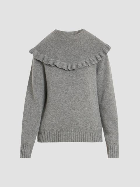 Chloé Women's Ruffle-Overlay Wool-Cashmere Sweater - Divine Grey
