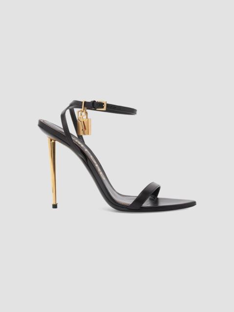 TOM FORD Women's Padlock 105MM Leather Point-Toe Ankle-Strap Sandals - Black