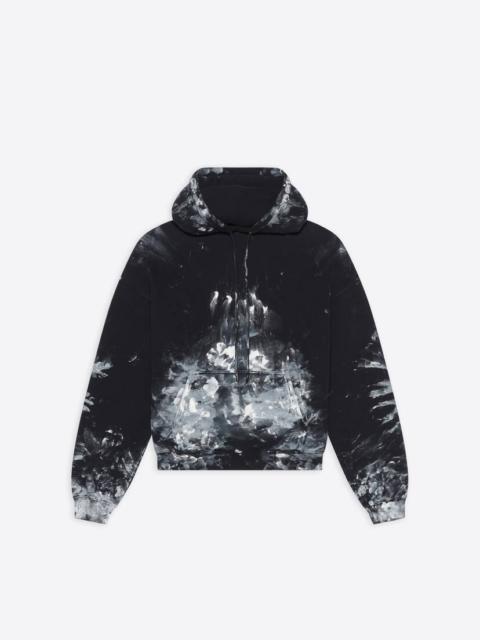 Painter Fitted Hoodie in Black/white