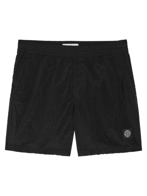 Stone Island Stone Island Logo Crinkled Nylon Swim Shorts