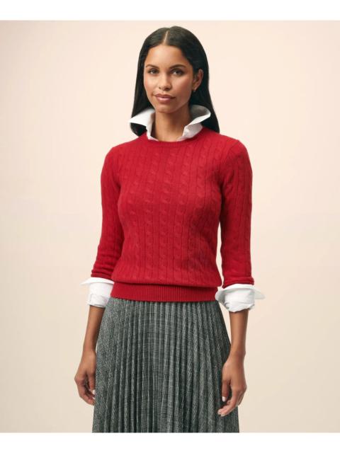 Brooks Brothers Cashmere Cable Crewneck Sweater