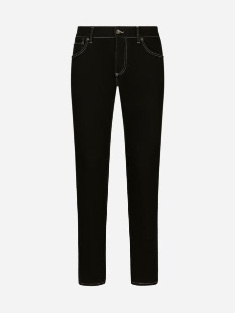 Dolce & Gabbana Slim-fit stretch black denim jeans