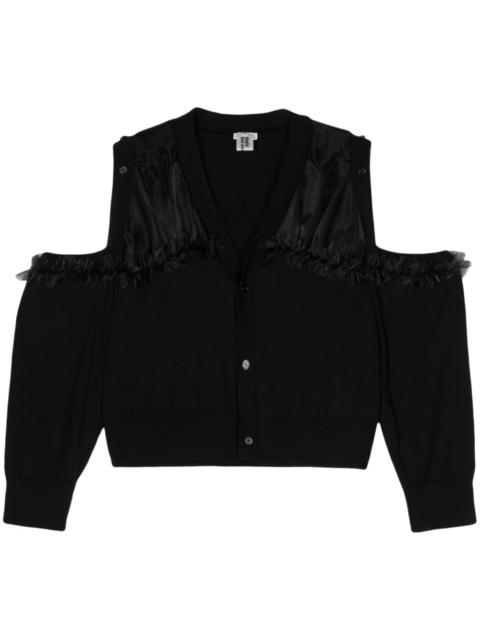 Noir Kei Ninomiya ruffle-detail wool cardigan