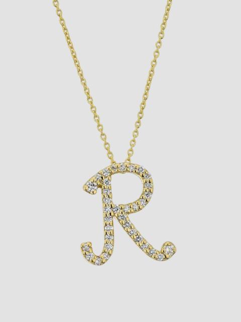 ROBERTO COIN Women's Tiny Treasures Script Initial 18K Yellow Gold, Ruby & 0.24-0.34 TCW Diamond Pendant Necklace