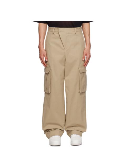 424 Beige Cinch Cargo Pants