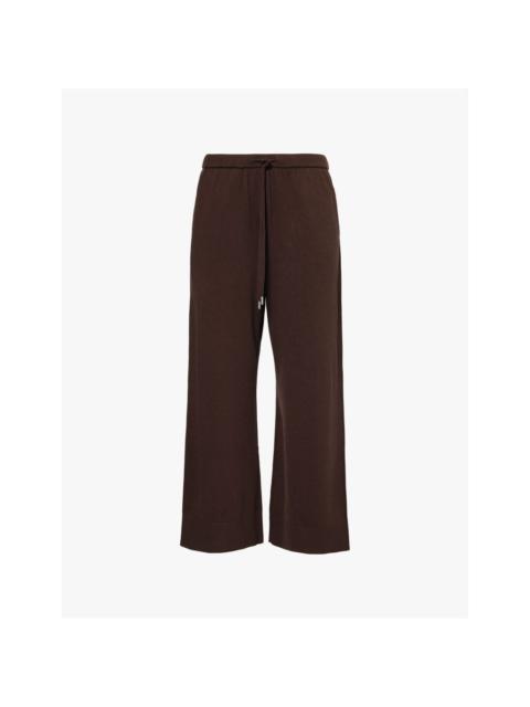 SIMKHAI Celine straight-leg cotton-cashmere knitted trousers
