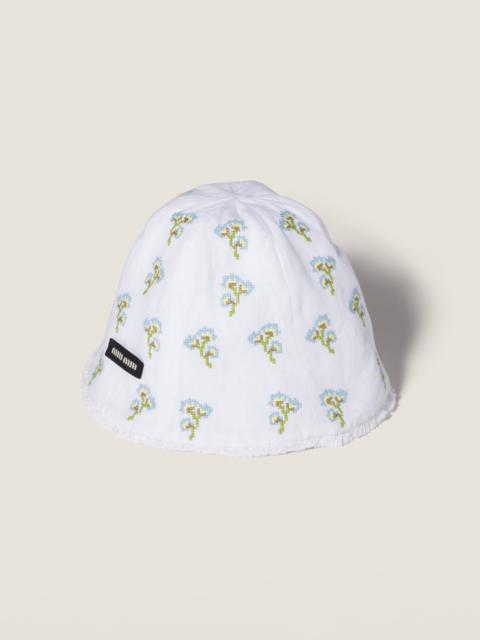 Miu Miu Embroidered beanie cap