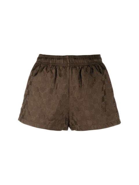 logo-pattern satin shorts