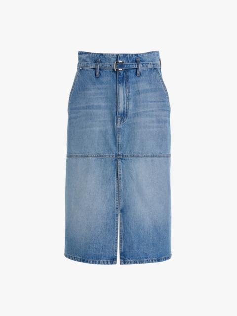 BRANDON MAXWELL The Cecilia Midi Skirt in Vintage Wash