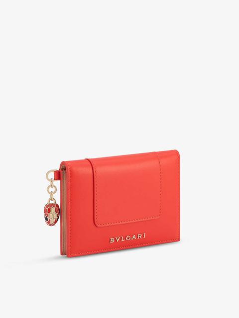 BVLGARI Serpenti Forever snakehead-charm leather card holder