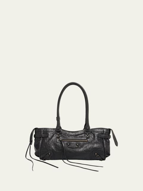 BALENCIAGA Le City East-West Shoulder Bag in Leather