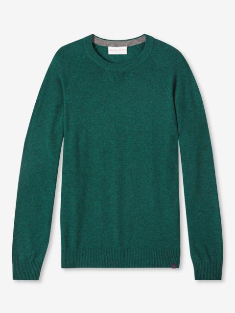 Derek Rose Men's Sweater Finley Cashmere Dark Green Heather
