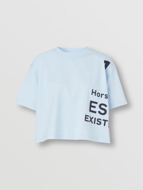 Horseferry Print Cotton Cropped T-shirt