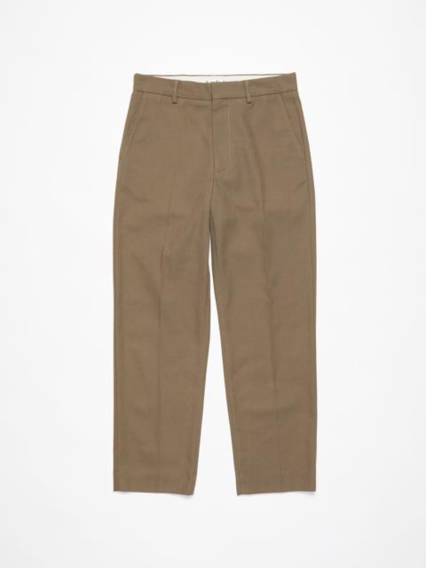 Twill cotton-blend trousers - Hazelnut brown