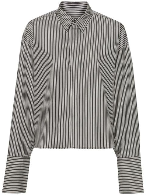 striped cropped cotton shirt