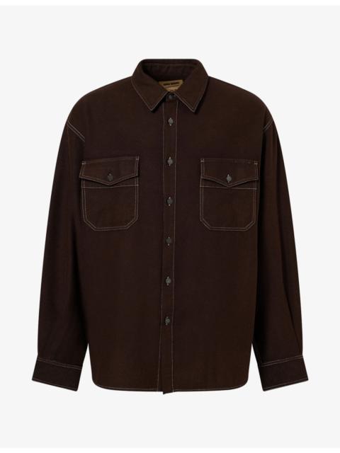 UMA WANG Tavis Flap-Pockets Wool-Blend Shirt