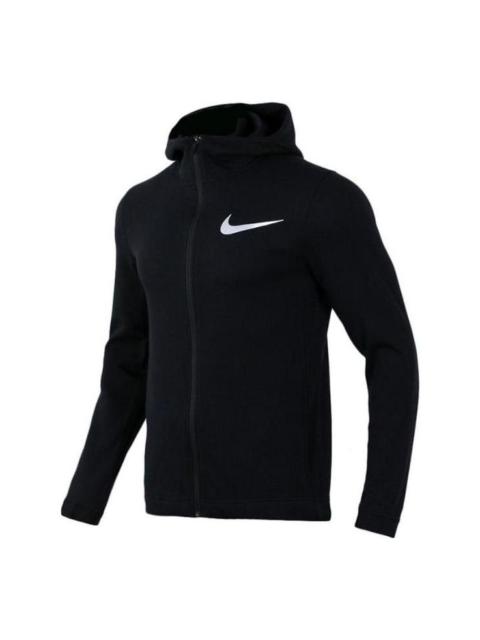 Nike 나이키 큰 swoosh zipped 두건 재킷 '블랙' 925613-010
