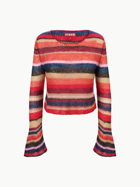 STAUD PARKER SWEATER AUTUMNAL FADED STRIPE