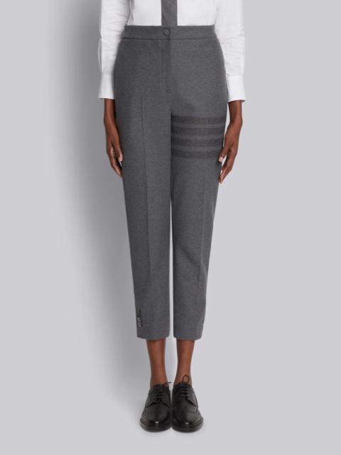Thom Browne Medium Grey Cotton Double Face Twill Tonal 4-Bar Trouser