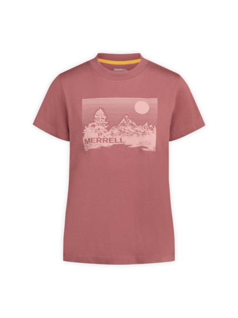 MERRELL Women's Stripe Landscape Graphic Crew Tee