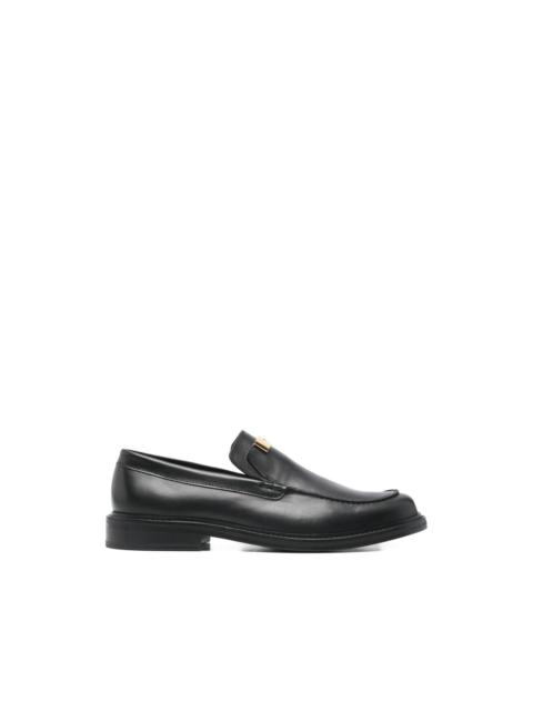 Moschino logo leather loafers