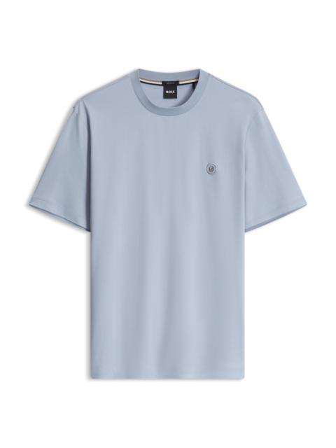 BOSS COTTON T-SHIRT WITH DOUBLE-B MONOGRAM BADGE