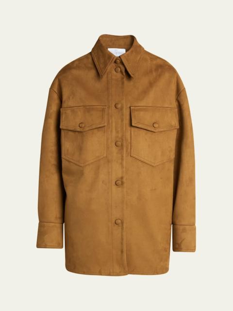 Stella McCartney Long-Sleeve Alter Suede Overshirt
