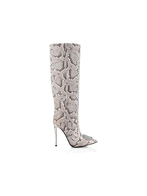 PHILIPP PLEIN python-skin jewel monogram boots