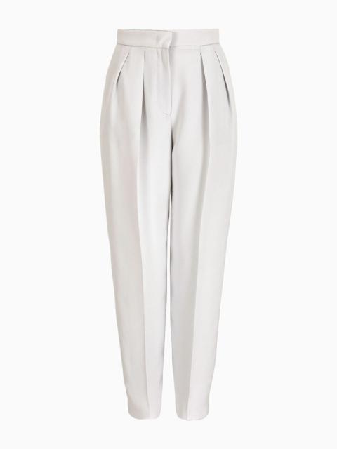GIORGIO ARMANI Two-dart trousers in silk and linen