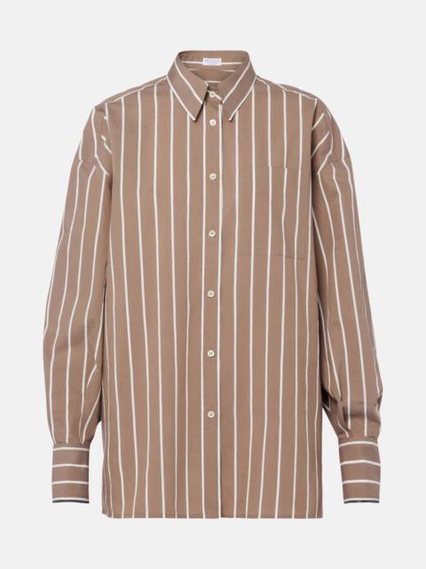 Brunello Cucinelli Monili striped cotton-blend poplin shirt