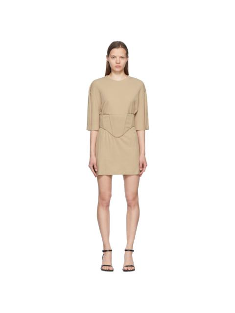 Dion Lee Brown Cotton Mini Dress