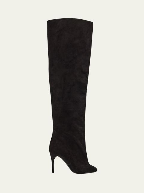 Alaïa Cuissardes Stiletto Leather Knee Boots