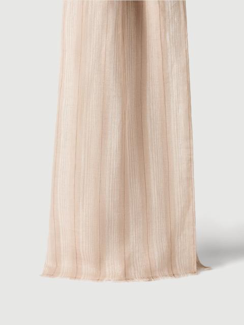 Brunello Cucinelli Linen scarf with sparkling regimental stripes