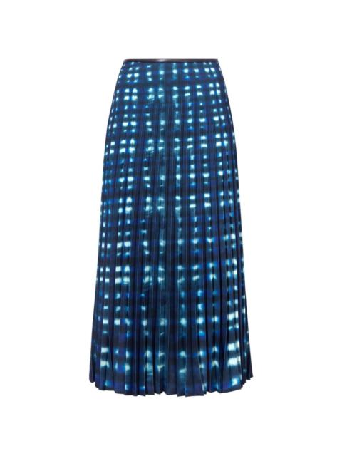 Piper tie-dye pleated midi skirt