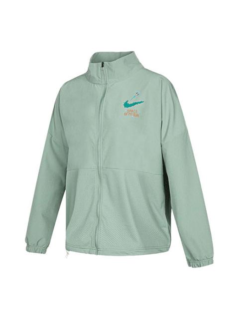 Nike (WMNS) Nike Logo Printing Stand Up Collar Jacket Coat Green DM7914-357