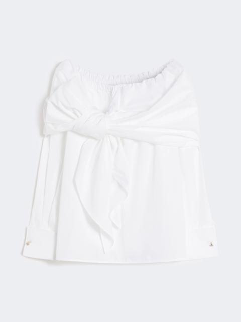 Cotton blouse with stole - OPTICAL WHITE