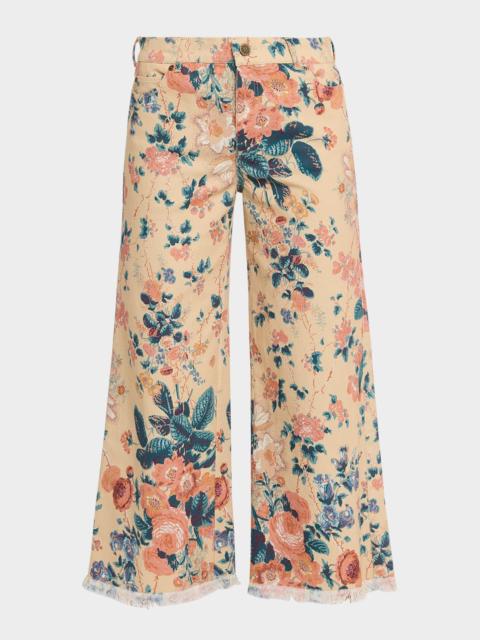 KOBI HALPERIN Anne Cropped Floral-Print Pants