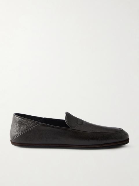 John Lobb Kingston II Collapsible-Heel Full-Grain Deerskin Loafers