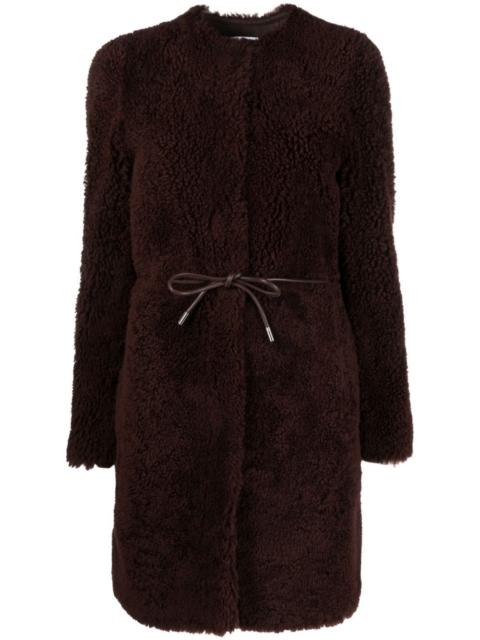 Yves Salomon belted shearling coat