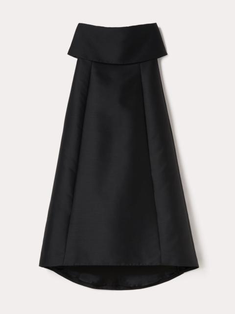 A-line wool cotton dress black